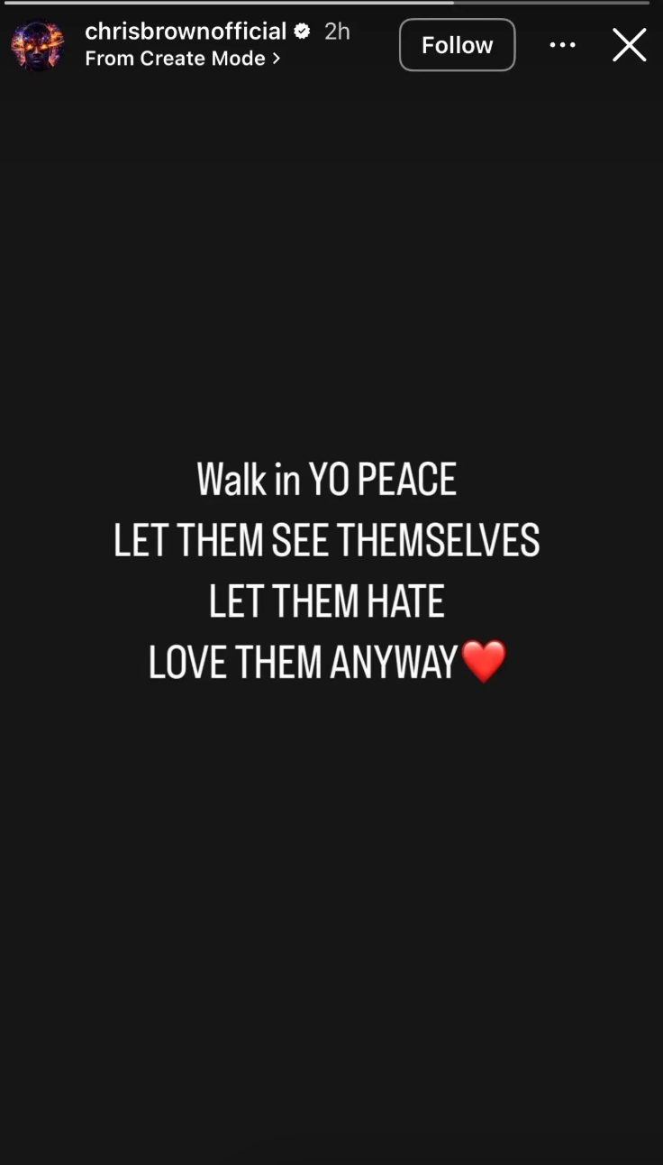 chris brown insta story 2026 - zara larsson